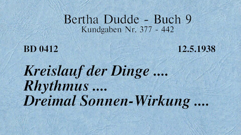 BD 0412 - KREISLAUF DER DINGE .... RHYTHMUS .... DREIMAL SONNEN-WIRKUNG ....