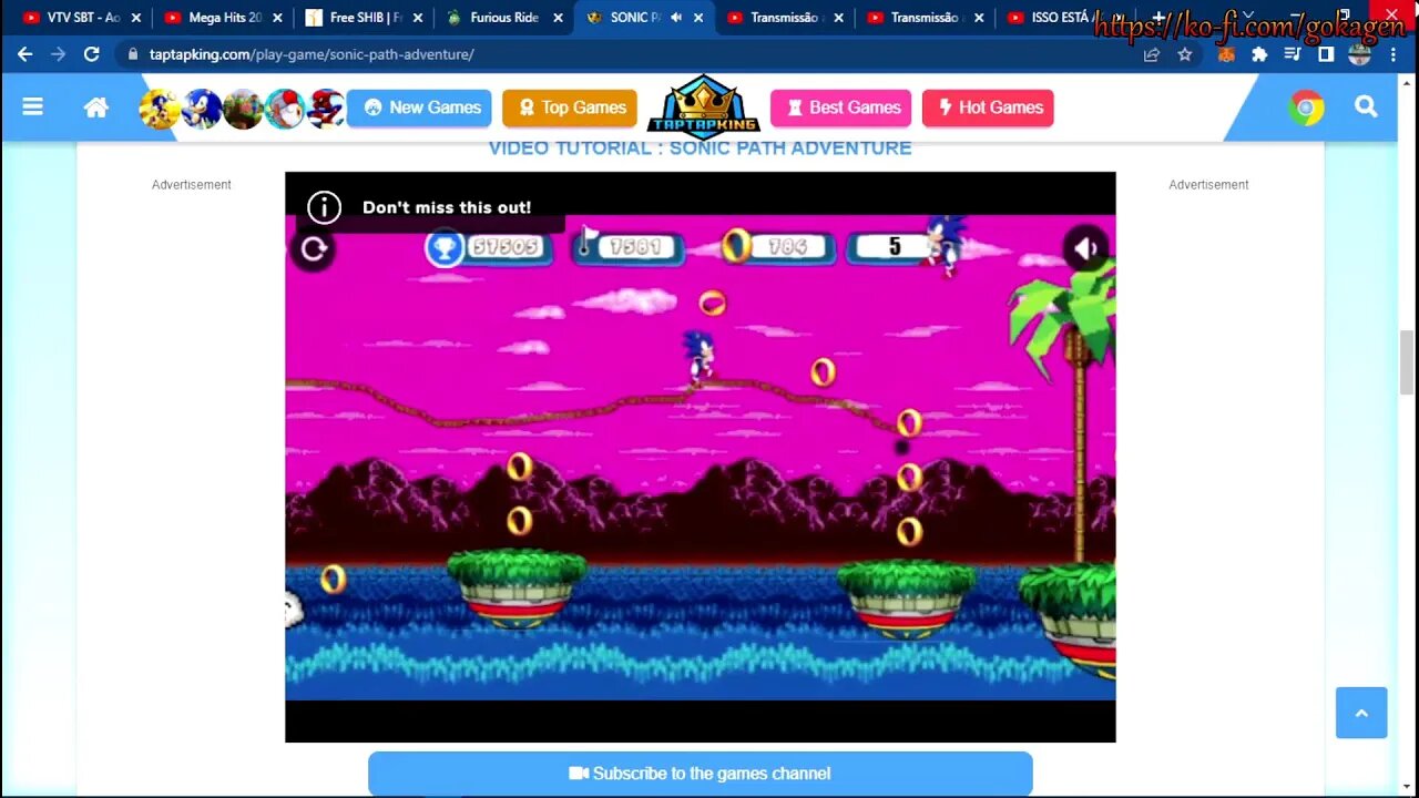 Transmissão ao vivo de Tempo final Sonic Path Adventure