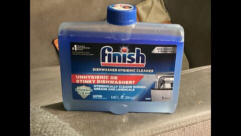 Using finish dishwasher cleaner on a dishwasher part 1.