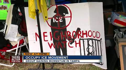 Number of occupy ICE protesters growing outside Tampa’s DHS building