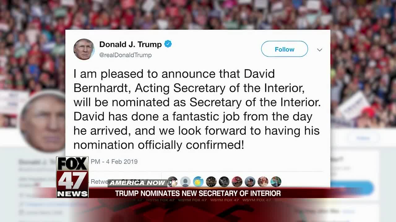 Trump taps acting interior secretary to replace Zinke