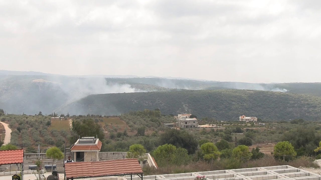 Fires after Israeli strikes on Lebanese village of Zibqin