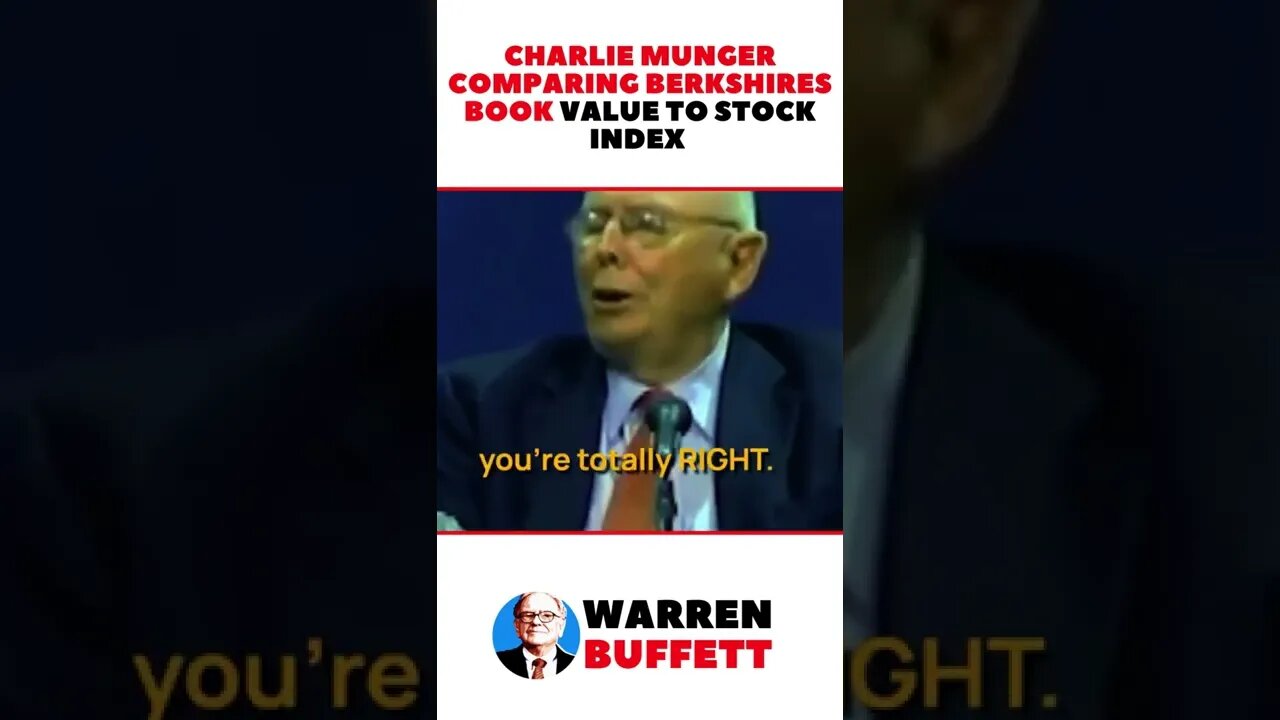 Charlie Munger Comparing Berkshires Book Value to Stock Index | Motivational Speech #shorts