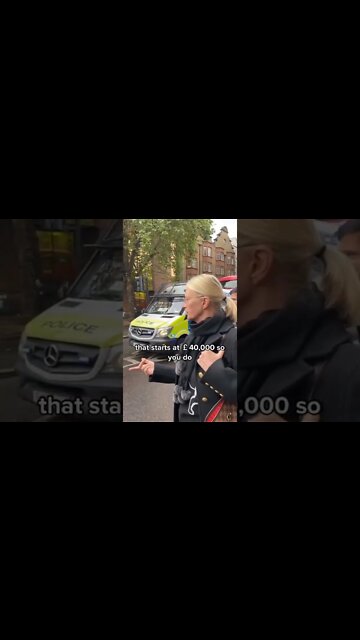 "Just stop oil" imbecile given some home truths by two London ladies as he blocked the road.