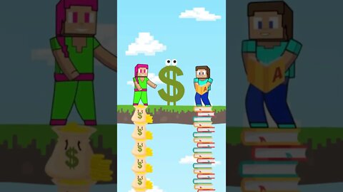 Rich or Smart | Steve Alex Life | Funny Minecraft animation