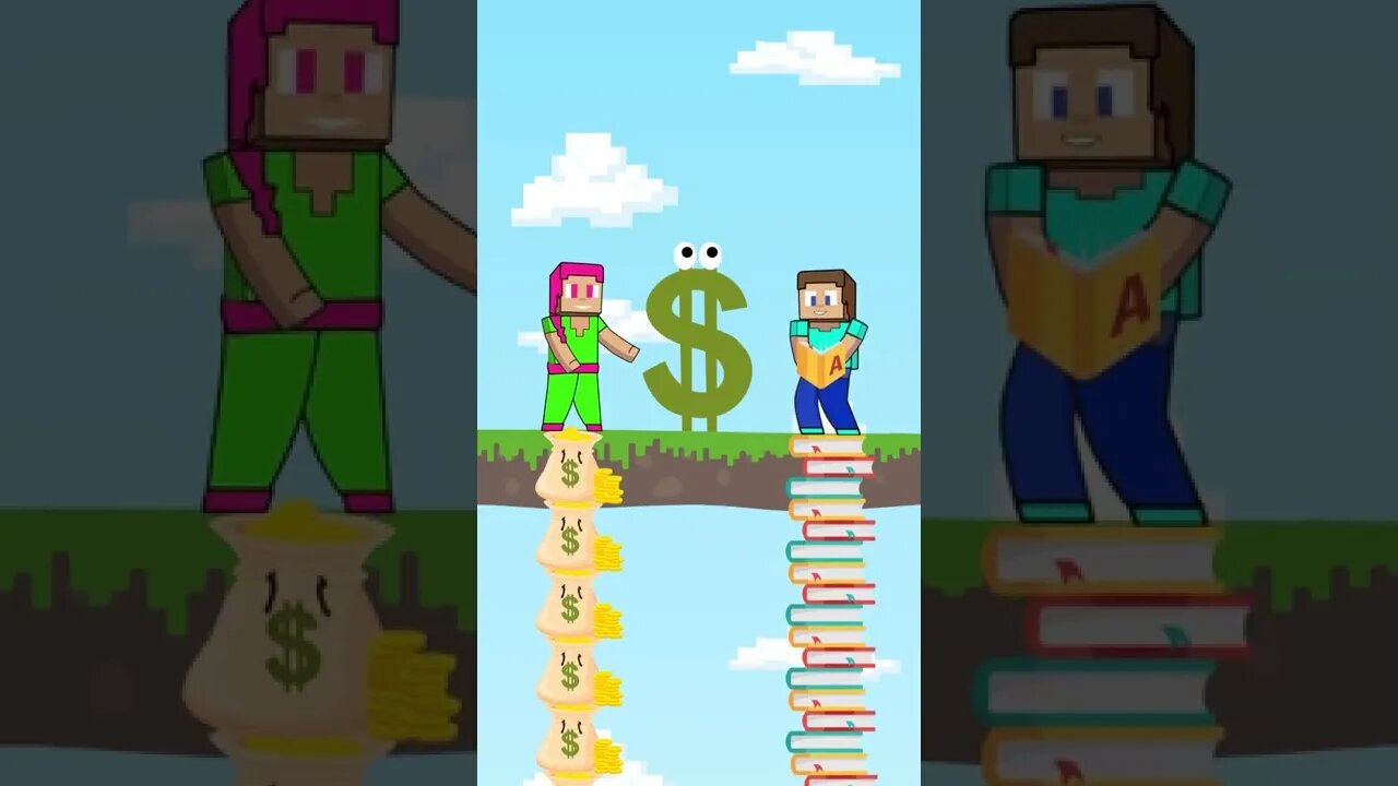 Rich or Smart | Steve Alex Life | Funny Minecraft animation