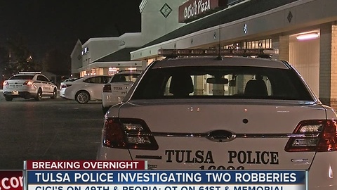 Tulsa Police investigate two armed robberies