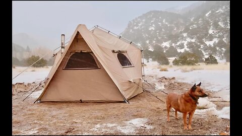 Living Off-Grid in a Tent w/ Wood Stove: Thursday at Camp, Snowstorm, Hand Laundry, Etc.