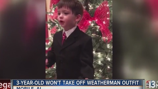 Little boy just wants to be a weatherman