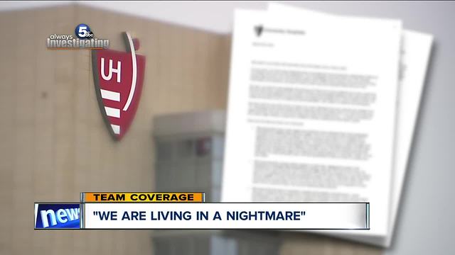 Letter from University Hospitals explaining storage tank malfunction hits couple hard