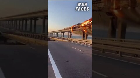 Closer look at the collapsed road span of the Crimean bridge 🔥