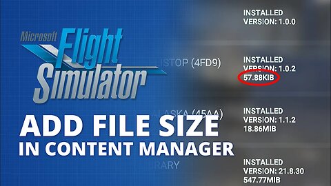 Content Manager Package Size | MSFS Developer Tutorial