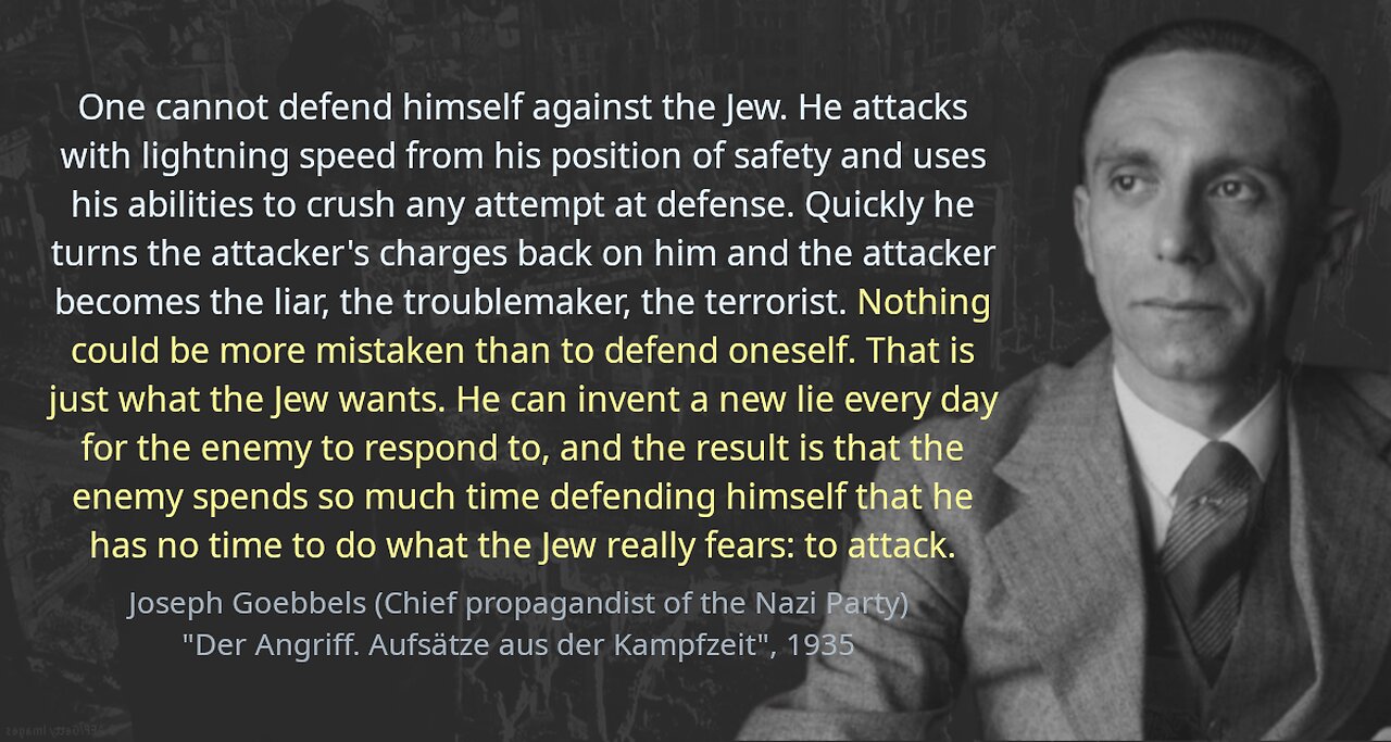 One of Dr. Goebbels' most striking essays, 𝘛𝘩𝘦 𝘑𝘦𝘸. He was miles ahead of his time.