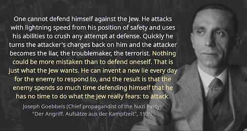 One of Dr. Goebbels' most striking essays, 𝘛𝘩𝘦 𝘑𝘦𝘸. He was miles ahead of his time.