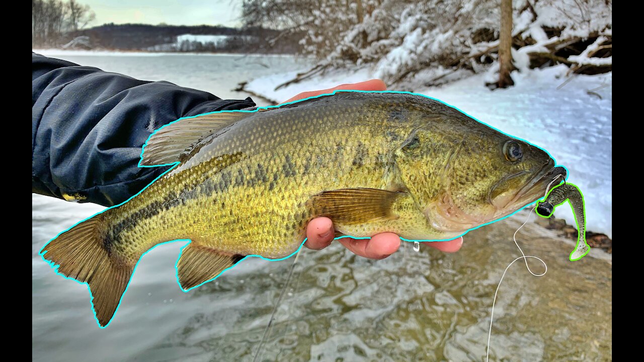 Winter Bass Fishing Post Cold Front / Blizzard! (INSANE BITE!!)