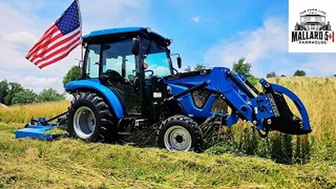 STAR-SPANGLED MOWING! LS MT232 Tractor Brush Hogging Toughest Fields On Independence Day