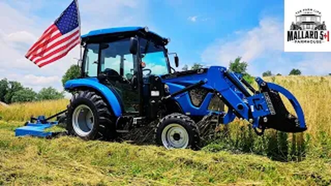 STAR-SPANGLED MOWING! LS MT232 Tractor Brush Hogging Toughest Fields On Independence Day