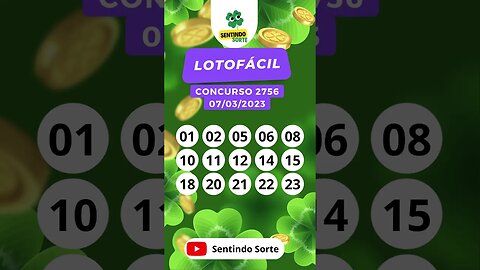 🍀 Resultado LOTOFACIL 2756 | Sentindo Sorte #shorts
