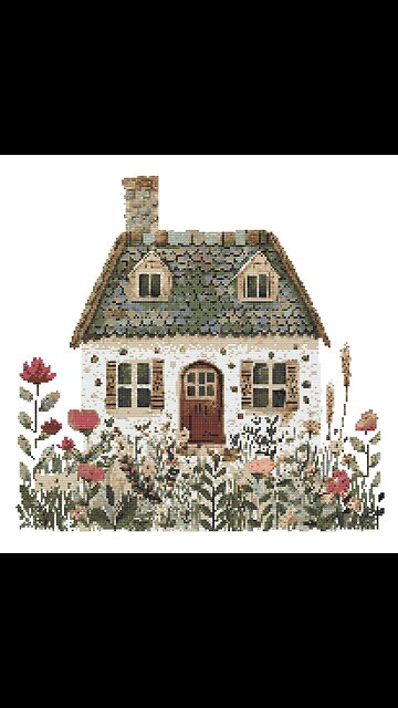 WATERCOLOUR COTTAGE Cross Stitch Pattern by Welovit | welovit.net | #welovit