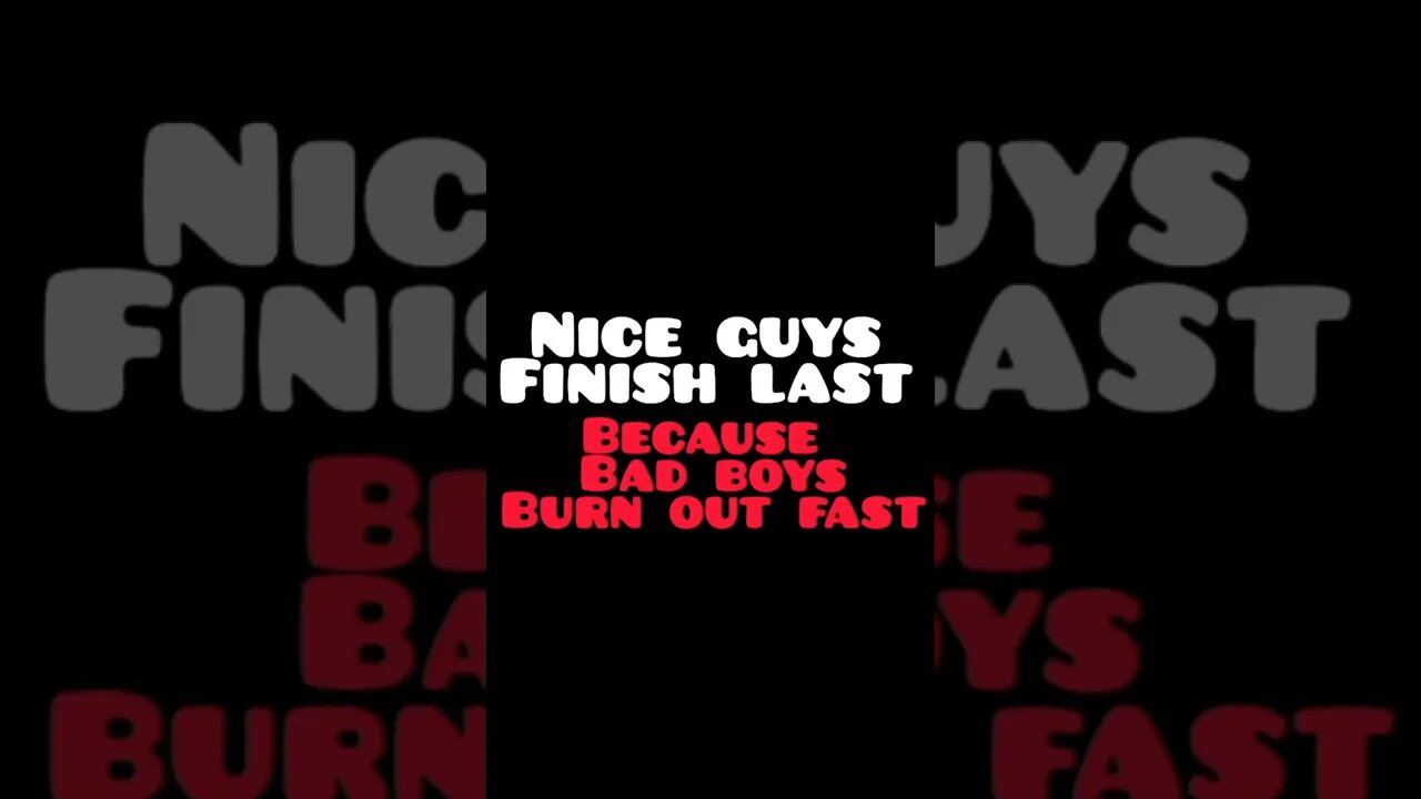Finishing last means you are just getting started as they burn out