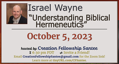 Biblical Hermeneutics with Israel Wayne