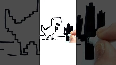 How to draw and paint T-Rex Google Chrome Game #shorts