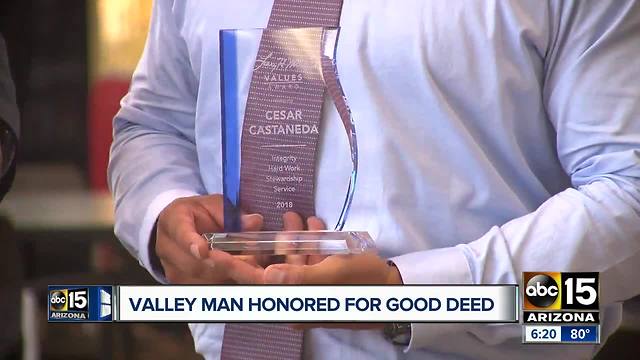 Valley man honored for good deed after appearing on 'What Would You Do?'