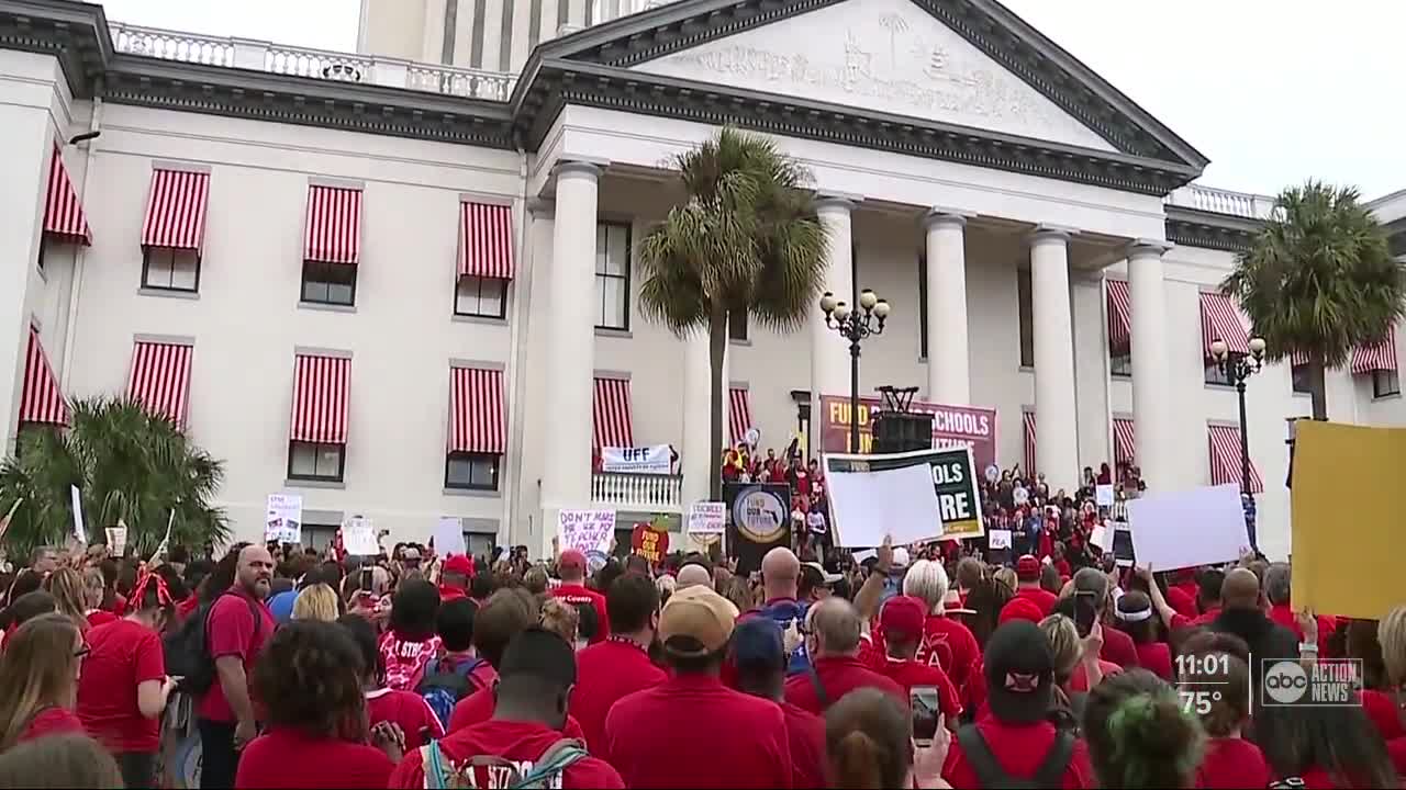 Tampa Bay teachers go to Tallahassee to ask for better funding for education