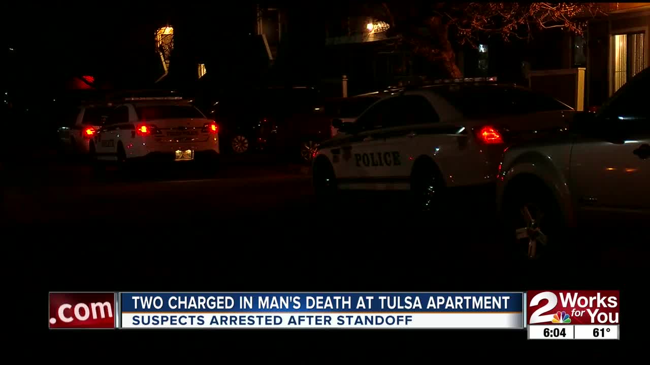 TWO CHARGED IN MAN'S DEATH AT TULSA APARTMENT