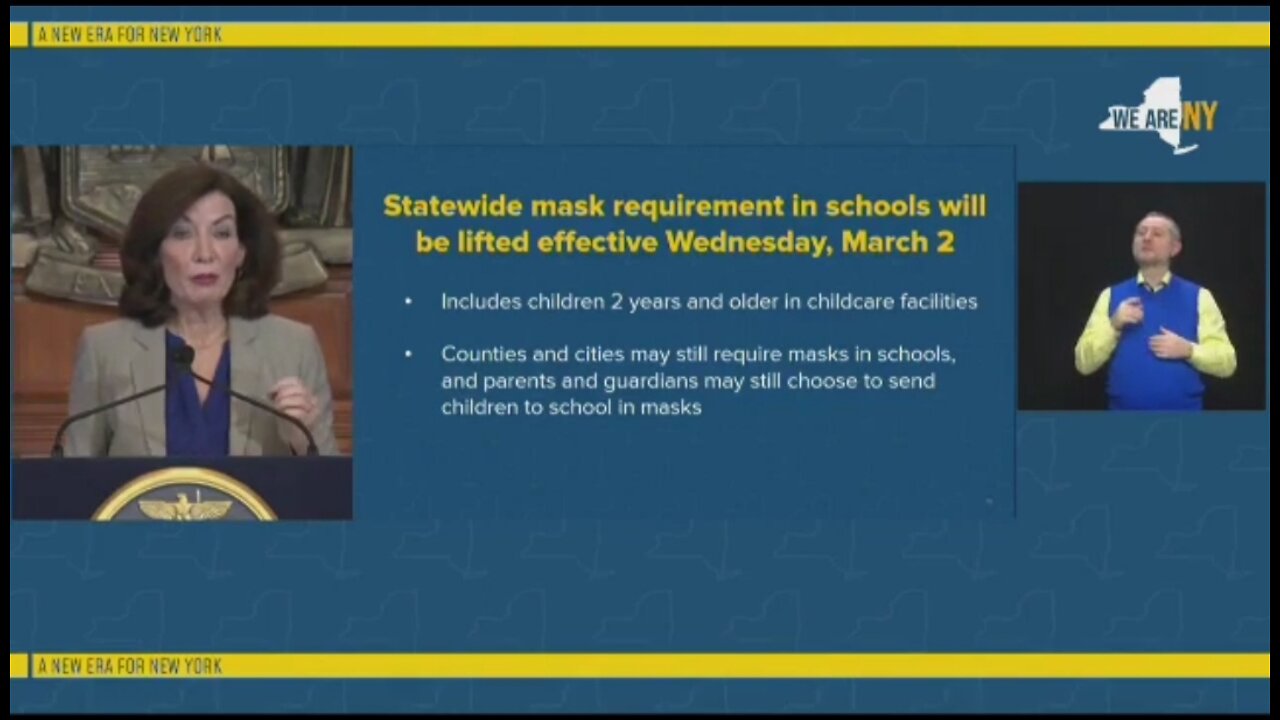 NY Gov Announces END to School Mask Mandates