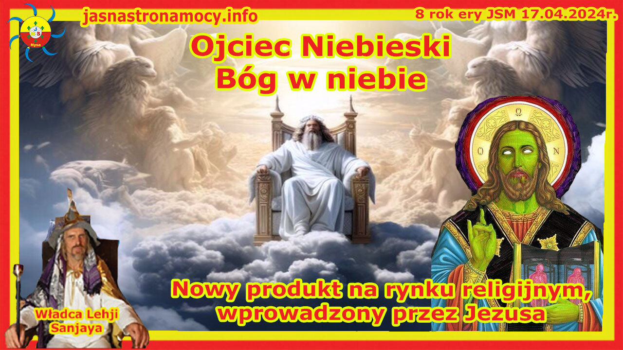 Ojciec Niebieski Bóg w niebie Nowy produkt na rynku religijnym, wprowadzony przez Jezusa