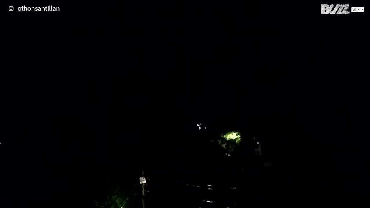 Resident captures lightning strike on camera