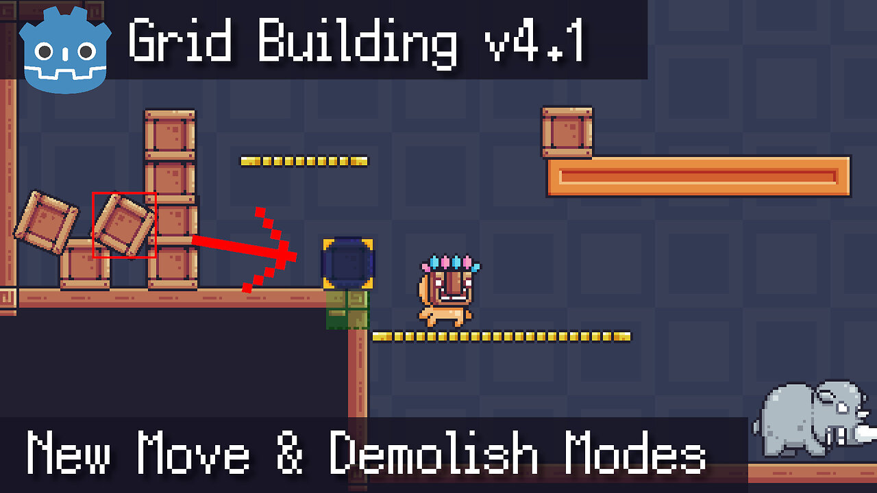 Grid Building v4.1: Move and Demolish Objects During Gameplay - Plugin Demo & Guide for Godot 4.3+