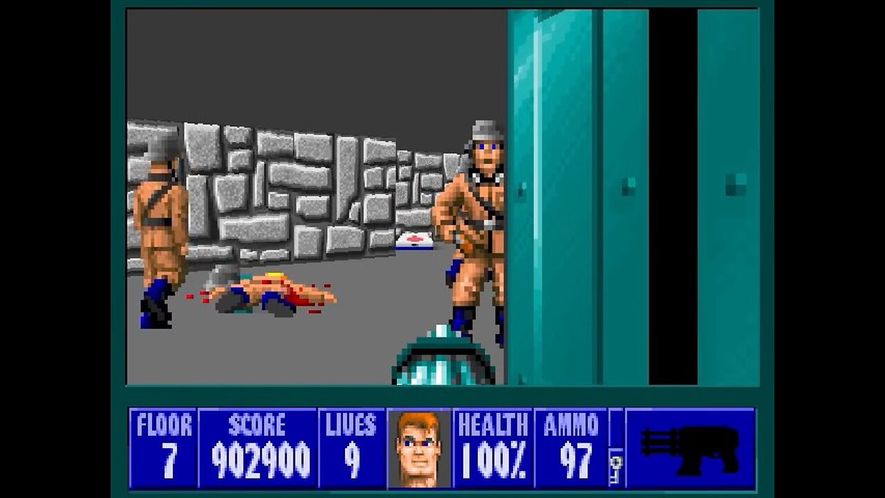 Wolfenstein 3D, DOS, 1992 - 100% Complete, Episode 2 Floor 7