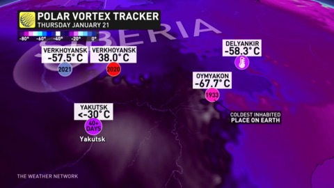 Coldest air on Earth sends temperatures below -50°C in Siberia