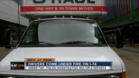 Is someone shooting at vehicles on I-74?