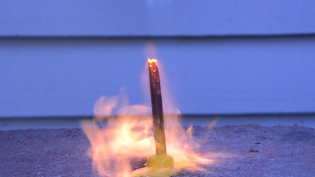 🔥 Torching a Crayon! [Forward + Reverse Video]