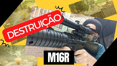 O PODER e DESTRUIÇÃO!! e IMPACTO e PENETRAÇÃO - M16R Rossi 5.5mm.