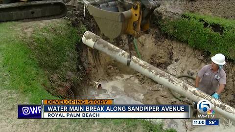 Pipe replaced after water main break in Royal Palm Beach