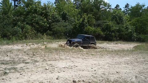 jeep tj playing in the backcountry