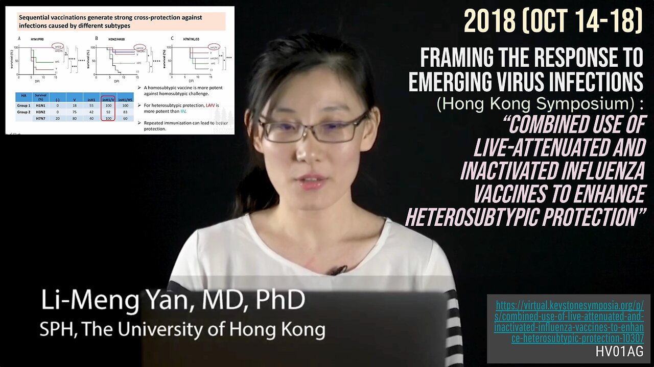 [Oct 14 2018] Li-Meng Yan "Combo live-attenuated inactivated influenza vaccines" Hong Kong pandemic