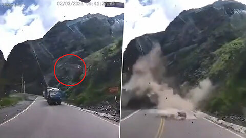 Real footage of rockfall