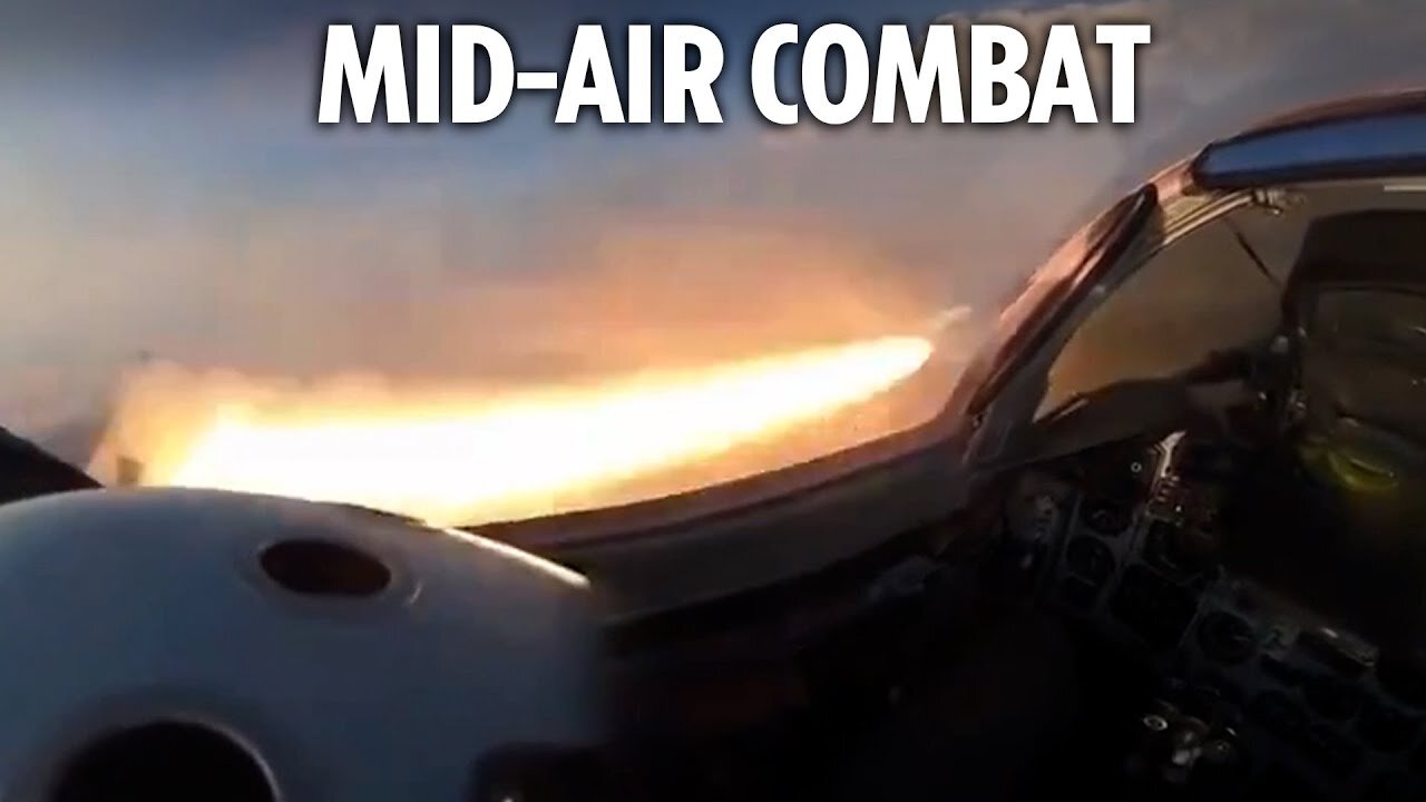 Moment Ukrainian pilot destroys drone with missile captured by helmet cam