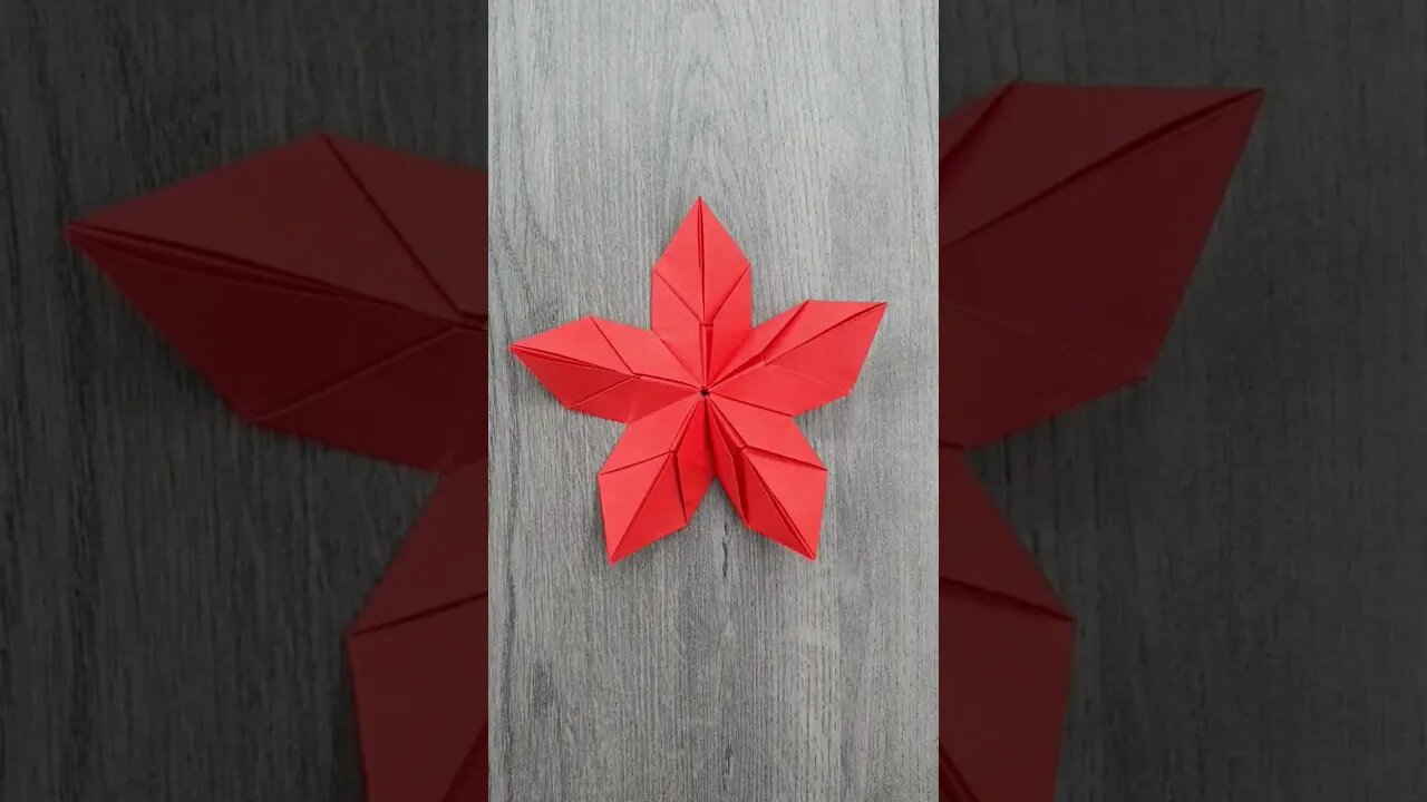 Origami modular 5 petal paper flower with Ski #origami #diy #easyorigami #paper #flower #petal