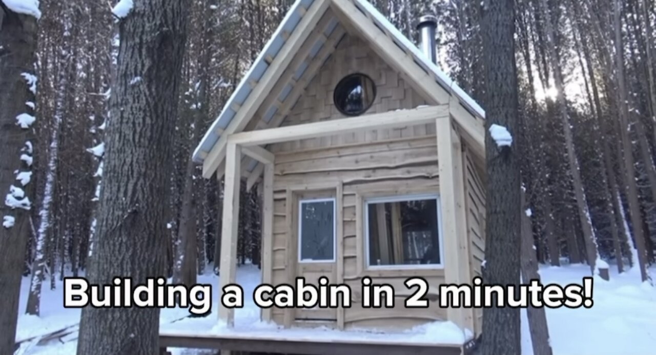 BUILDING A CABIN IN 2 MINUTES