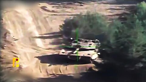 Hezbollah ALMAS ATGM attack on IDF Merkava Mk.4 tank.