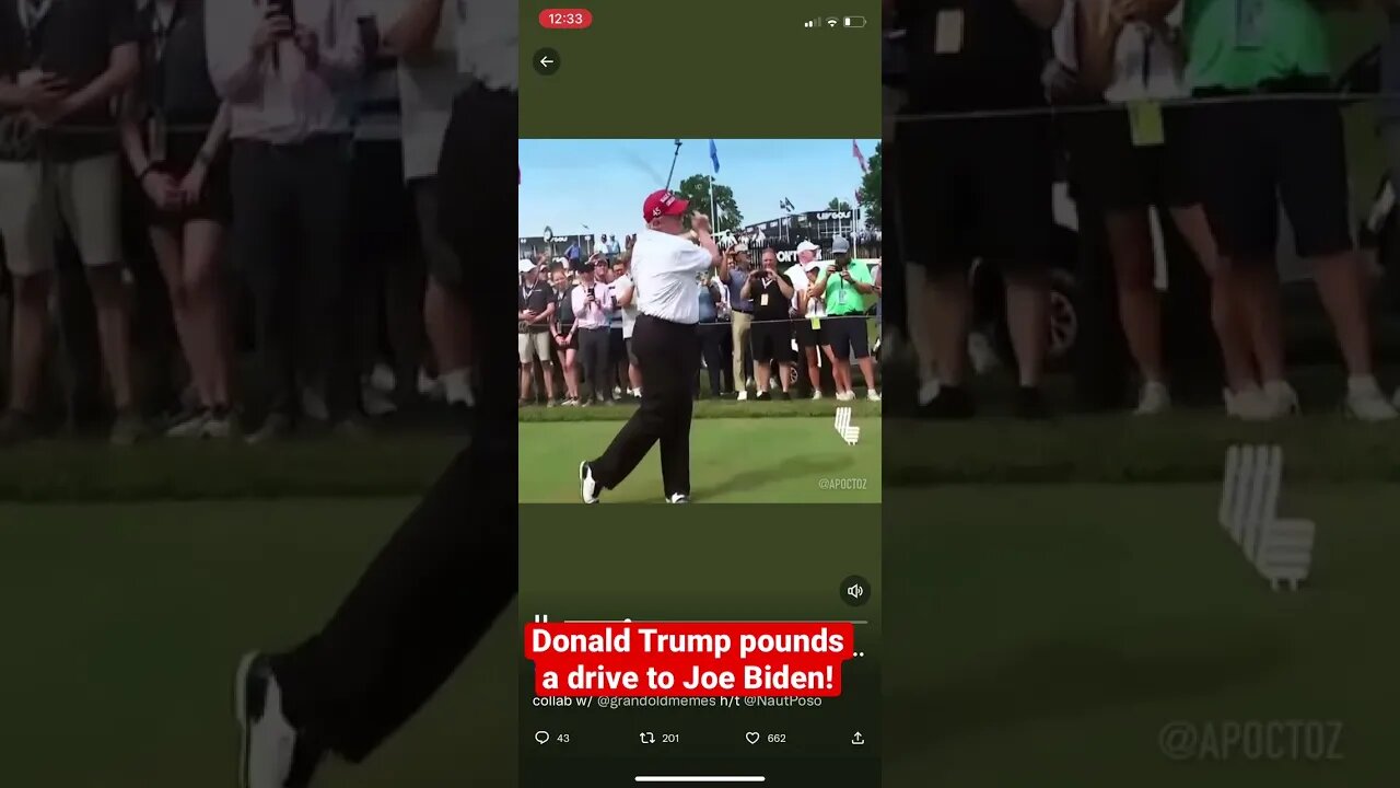 Donald Trump pounds a driver to Joe Biden! #golf #donaldtrump #shorts #joebiden