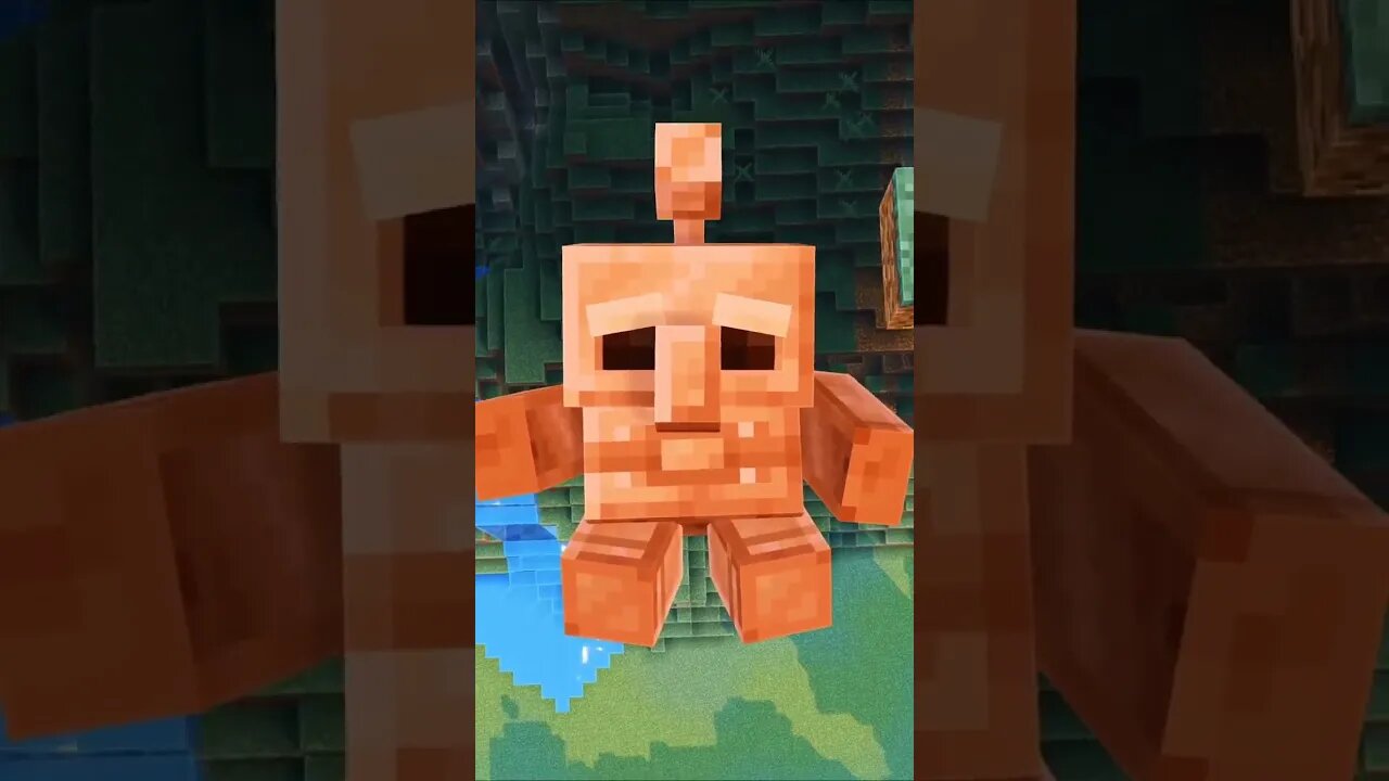 Minecraft Kratos cliff jump, Golem SAVES Golem! #shorts PT 6