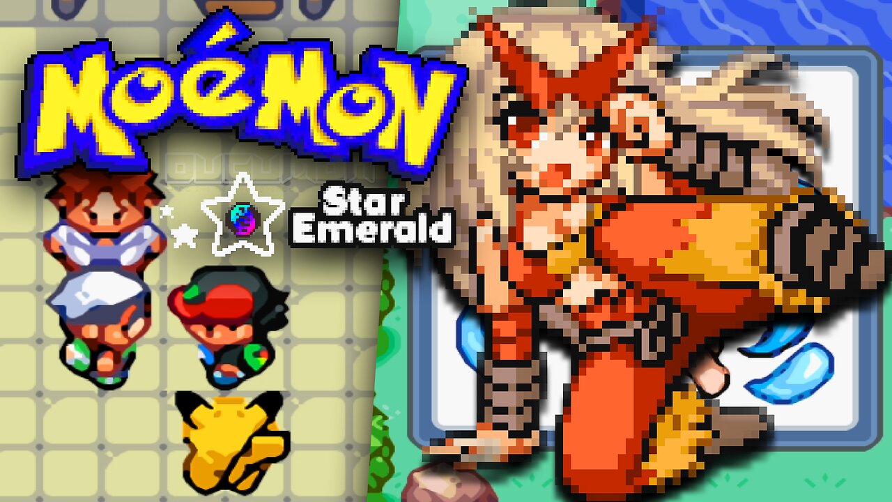 Moemon Star Emerald - GBA ROM Hack over 800 Moemon with Mega Evolution, New Map, New rivals