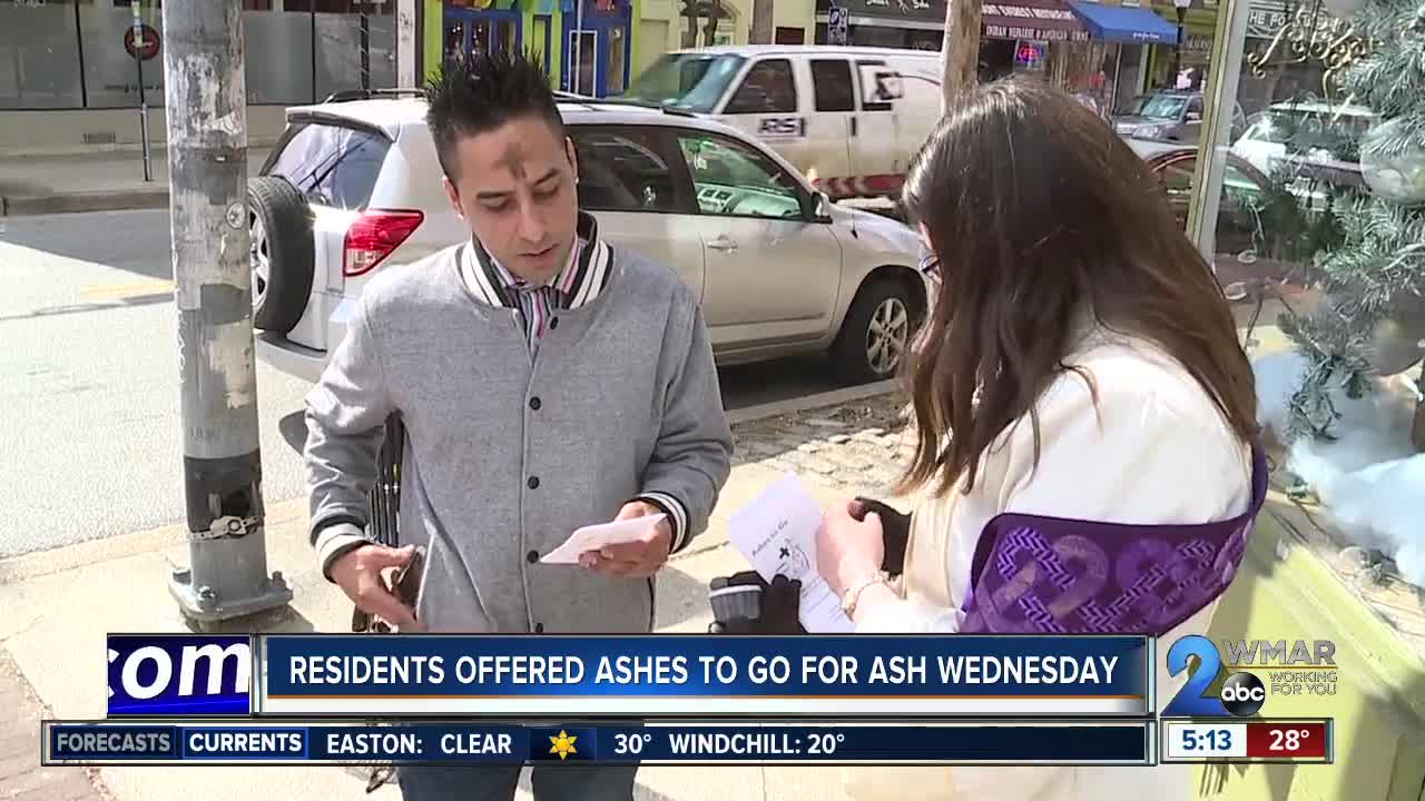 A Hampden church kicks off Lent with ashes to go